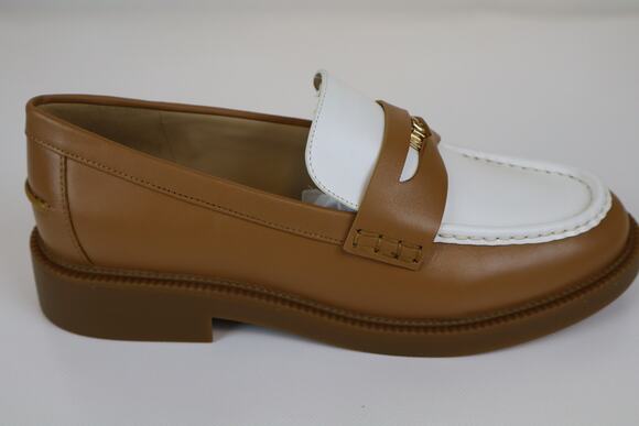 Michael Kors Shoes - NEW Michael Kors Eden Loafer Shoes Women's Tan Leather Slip On Size 6.5M